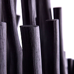 Люстра черная с несколькими ярусами деревянных палочек Bright Wooden Chandelier варинант исполнения - 7 | Loft Concept в Омске