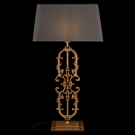 Настольная лампа на ажурном чугунном основании с тканевым серым абажуром Openwork Lamp варинант исполнения - 2 | Loft Concept в Омске