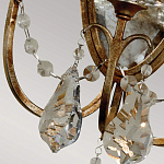  Бра в классическом стиле с 3-мя лампами в виде свеч на овальном зеркальном основании с хрустальными подвесками и подсвечниками Feiss варинант исполнения - 2 | Loft Concept в Омске