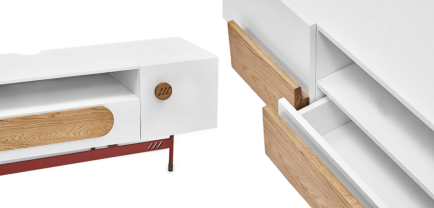 ТВ-тумба White and Wood Minimalism ТВ-тумба White and Wood Minimalism - Loft-Concept в Омске