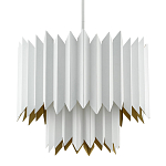 Люстра белая с гофрированным двойным абажуром Corrugated Double Lampshade варинант исполнения - 2 | Loft Concept в Омске
