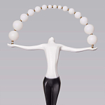 Торшер черно-белая статуэтка Девушка Girl Carries Light Balls варинант исполнения - 2 | Loft Concept в Омске