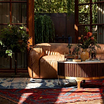 Трехместный диван с кожаной обивкой коричневый Coste Leather Sofa варинант исполнения - 8 | Loft Concept в Омске