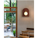 Настенный светильник с деревянным резным основанием Wood Wall Lamp варинант исполнения - 3 | Loft Concept в Омске