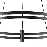 Люстра светодиодная с 2-мя плафонами в форме колец из акрила и алюминия с пультом для регулировки света Ring Horizontal Black варинант исполнения - 3 | Loft Concept в Омске