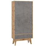 Шкаф с фасадом цвета серый бетон Grace of Furniture варинант исполнения - 1 | Loft Concept в Омске