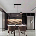 Люстра подвесная с тремя матовыми черными плафонами Obsidian Touch варинант исполнения - 4 | Loft Concept в Омске