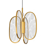 Люстра с гравировкой на акриловых плафонах Gravyura Bronze D 33 см варинант исполнения - 1 | Loft Concept в Омске