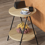 Стол приставной с 2-мя круглыми столешницами из дерева ESSEL OAK варинант исполнения - 4 | Loft Concept в Омске