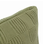 Подушка из хлопка рельефной вязки зеленого цвета Eden Line варинант исполнения - 2 | Loft Concept в Омске