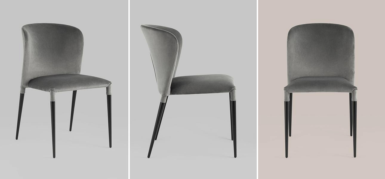 Стул Lori Chair Серый Велюр - Loft-Concept в Омске