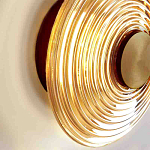 Бра с рельефным круглым плафоном янтарного цвета Savio Glass Disc Light варинант исполнения - 3 | Loft Concept в Омске