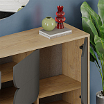 Комод цвета древесины с 3-мя дверцами и выдвижным ящиком темно-серого цвета SPARK CONSOLE OAK ANTHRACITE варинант исполнения - 4 | Loft Concept в Омске