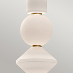 Подвесной светильник белого цвета с тремя геометрическими плафонами Alora Mood варинант исполнения - 9 | Loft Concept в Омске