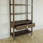 Стеллаж Elsa Dreams Walnut со стеклянными полками и ящиком варинант исполнения - 3 | Loft Concept в Омске