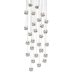 Люстра каскадня с 27-ю прозрачными шарообразными подвесами Bubbles Bocci варинант исполнения - 1 | Loft Concept в Омске