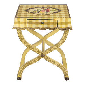 Приставной столик с ящиком в стиле ретро Vintage Rustic Tablecloth