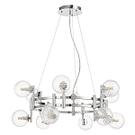 Люстра подвесная с 12-ю рельефными прозрачными плафонами из стекла и основанием цвета Хром Perforated Glass Bubbles варинант исполнения - 1 | Loft Concept в Омске