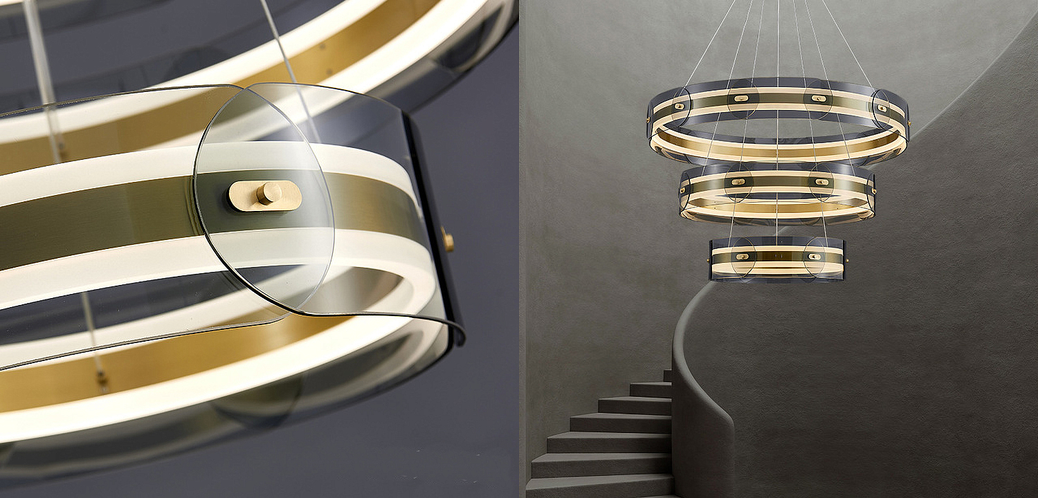 Люстра Gold 3 ring horizontal chandelier Люстра Gold 3 ring horizontal chandelier - Loft-Concept в Омске