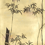 Обои ручная роспись Bamboo Quicksilver on Warm Gold gilded tea paper варинант исполнения - 1 | Loft Concept в Омске