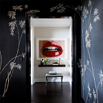 Обои ручная роспись Bamboo Special Colourway on Pitch dyed silk варинант исполнения - 1 | Loft Concept в Омске