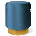 Пуф синий велюр на золотом металлическом основании Golden Belt варинант исполнения - 1 | Loft Concept в Омске