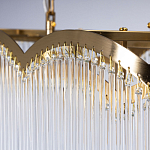 Люстра прямоугольная на цепях с прозрачными трубками и волнистым краем Nembus варинант исполнения - 7 | Loft Concept в Омске