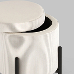 Молочный пуф на черных ножках SANJAY варинант исполнения - 3 | Loft Concept в Омске