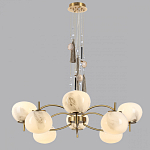 Люстра подвесная с 8-ю шарообразными плафонами из белого стекла с подвесками из камня и кисточками Agatelle варинант исполнения - 4 | Loft Concept в Омске