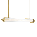 Подвесной светильник линейный золотого цвета с длинной цилиндрической стеклянной трубкой Eurofase варинант исполнения - 1 | Loft Concept в Омске