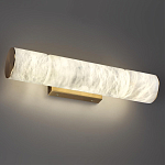 Бра с цилиндрическим плафоном из белого алебастра на прямоугольном основании Латунь Cryptocrystalline Stone варинант исполнения - 2 | Loft Concept в Омске