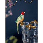 Ваза из прозрачного стекла с бронзовыми ножками и фигурками попугаев Eden Garden porcelain and bronze варинант исполнения - 3 | Loft Concept в Омске