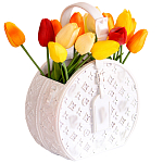 Кашпо для цветов в виде сумки Bag Vase Round White варинант исполнения - 1 | Loft Concept в Омске
