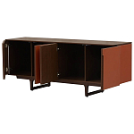 Комод с декором из кожи Orange Leather Chest of Drawers варинант исполнения - 3 | Loft Concept в Омске