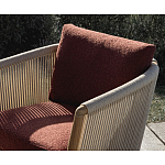 Дизайнерское уличное кресло из массива дерева с веревочной спинкой BOBOLI Armchair варинант исполнения - 3 | Loft Concept в Омске