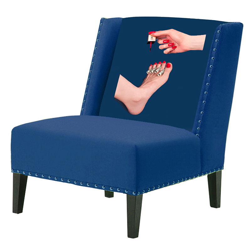 FUN Armchair "Pedicure" Blue Дизайнерское кресло с цветным принтом Сапфирово-синий в Омске | Loft Concept 