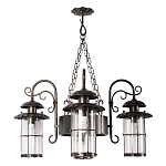 Уличная подвесная люстра с 4-мя цилиндрическими плафонами на цепях Elysian Lanterns варинант исполнения - 1 | Loft Concept в Омске