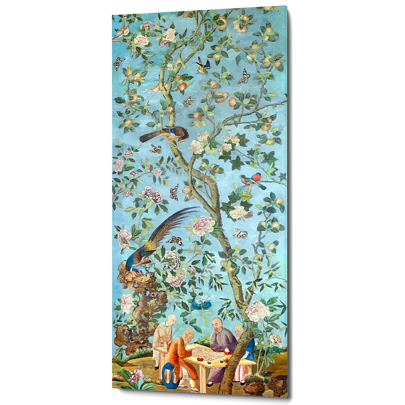 Постер на холсте в стиле шинуазри Playing Weiqi in the Peach Orchard Poster Бирюзовый Мульти Постер на холсте в стиле шинуазри Playing Weiqi in the Peach Orchard Poster Бирюзовый Мульти в Омске | Loft Concept