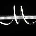 Люстра линейная черного цвета с волнообразным металлическим элементом Luke Lampco Tracer Lamp варинант исполнения - 6 | Loft Concept в Омске