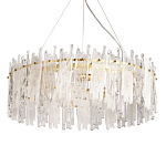Люстра круглая с прозрачными стержнями разной длины Textured Glass Chandelier варинант исполнения - 1 | Loft Concept в Омске