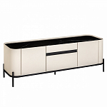 ТВ-тумба белая с чёрной столешницей с 2-мя дверками и ящиком San Marco варинант исполнения - 1 | Loft Concept в Омске