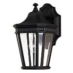 Настенный фонарь черного цвета с прозрачными стеклянным плафоном Feiss варинант исполнения - 6 | Loft Concept в Омске