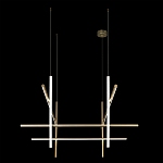 Люстра с 8-ю пересекающимися цилиндрическими плафонами на тонких тросах Trumpet tube варинант исполнения - 5 | Loft Concept в Омске