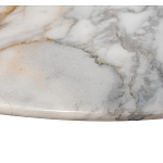 Столик журнальный с круглой мраморной столешницей на трех опорах Marble Stone Drawing варинант исполнения - 4 | Loft Concept в Омске