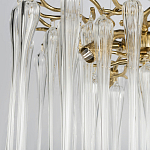 Люстра подвесная круглая в виде ветвей деревьев бронзового цвета с прозрачными подвесками-каплями Droplet Chandelier варинант исполнения - 5 | Loft Concept в Омске