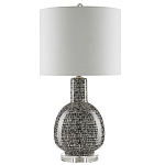 Настольная лампа с корпусом в форме амфоры и тканевым абажуром Warmth of Light варинант исполнения - 3 | Loft Concept в Омске