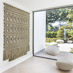 Панно на стену плетеное Макраме бежевый цвет  варинант исполнения - 6 | Loft Concept в Омске