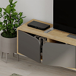 ТВ-тумба подвесная цвета древесины с 4-мя темно-серыми дверцами SPARK TV STAND OAK ANTHRACITE варинант исполнения - 4 | Loft Concept в Омске