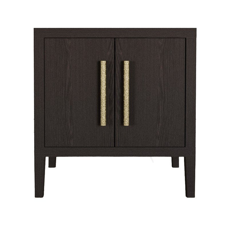 Тумбочка Primo с дверцами шпон темный орех Темный дуб Золотой в Омске | Loft Concept 