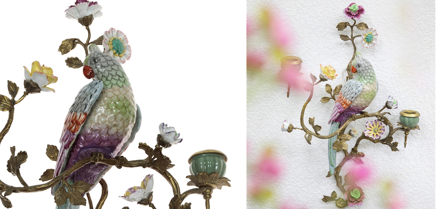 Подсвечник настенный Colorful Flowers and Parrot R Подсвечник настенный Colorful Flowers and Parrot R - Loft-Concept в Омске
